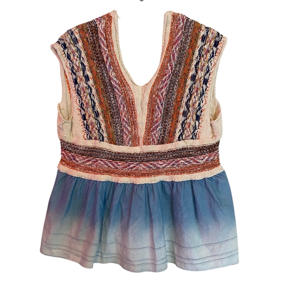 Pilcro Multicolor Knit Blouse with Blue Hem - Picture 5 of 6